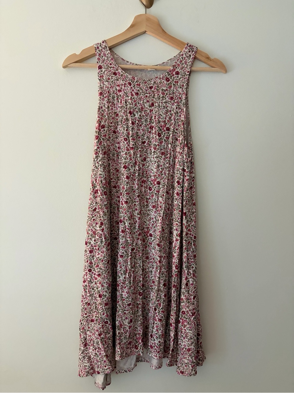 Garage Sleeveless Pink Floral Swing Dress